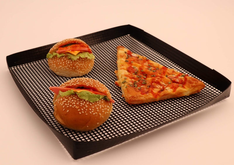 BLUE DROP Bluedrop Toaster Baskets Non Stick PTFE Grill Mesh Trays Crisper Bakery Baskets Food Grade Woven Glass Baking Mesh Trays For Speed Oven27X27CM - Image 2